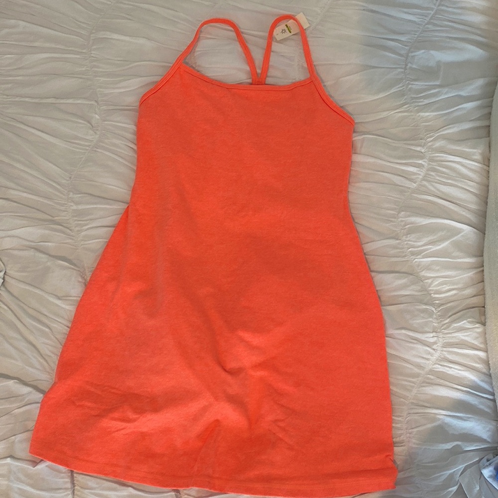 aerie neon orange workout dress